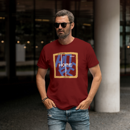 Men's Maroon Hope Graphic Printed Round Neck T-shirt – The Myth Store